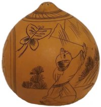 Mini-Kuerbis mit drachensteigenden Kind (mini
                  pumpkin with child playing kites