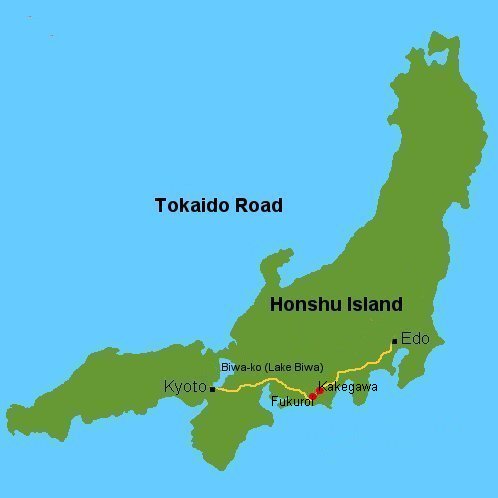 Course of the
            Tokaido, Fukuroi and Kakegawa Station