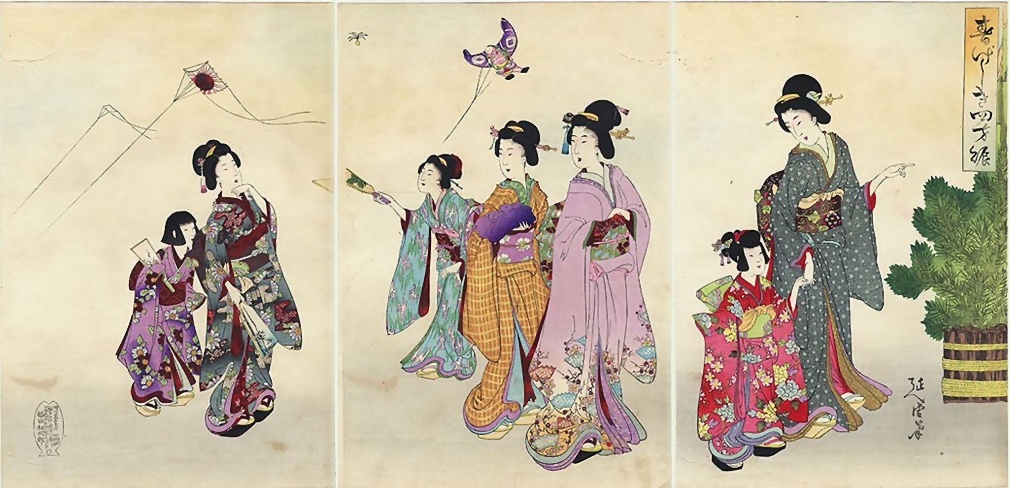CHIKANOBU
        , "Beauties at New Year's"