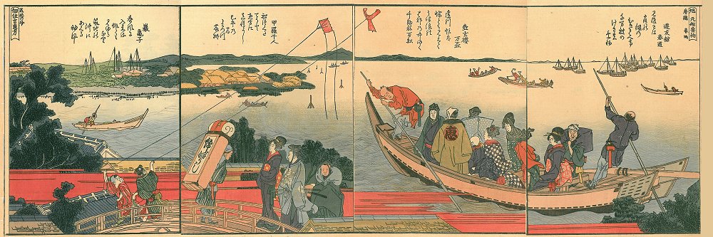 HOKUSAI, "Pictures of Both Banks of the Sumida
        River"