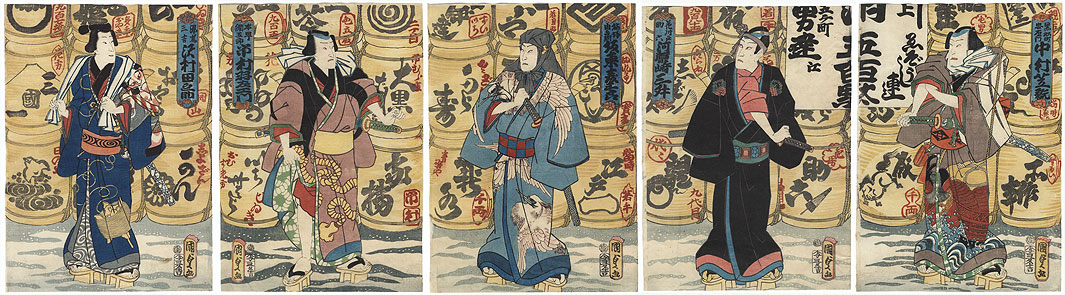 KUNISADA-II
        (Toyokuni-IV), "Five Heroes"