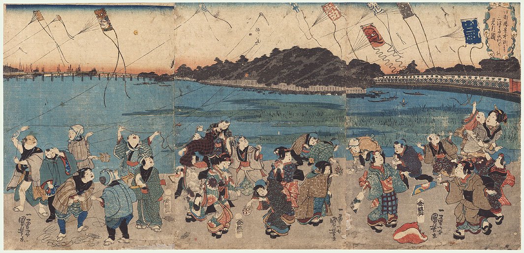 KUNIYOSHI, "A View of Mitsumata and Eitai Bridge
        Seen from Susaki"