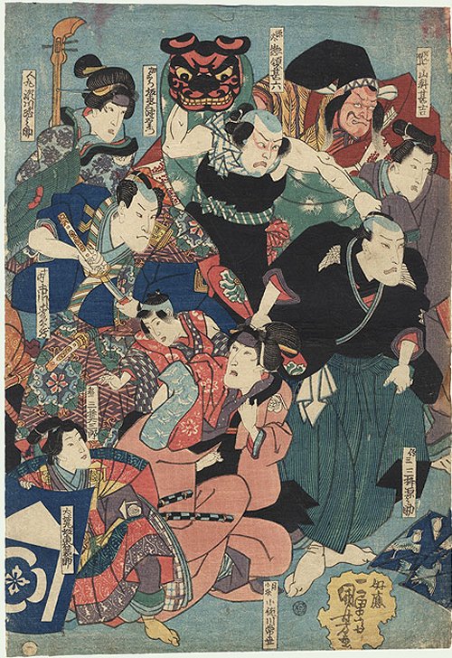 KUNIYOSHI, "Scene from the Tale of the Soga
        Brothers"