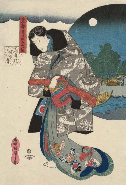 KUNISADA's Version of "The Almost-full Moon at
                Masaki"