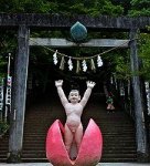 Momotaro (Peach Boy), at Momotaro Shrine in
                  Inuyama