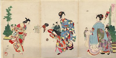 CHIKANOBU, "Playing Games at New
Year's"