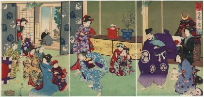 CHIKANOBU, "Celebrating the New
                            Year"