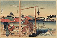 HOKUSAI, Drying a Bolt of Cloth