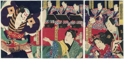 Kunichika
(1835 - 1900) "Spring Brocade
Dance-Drama in Picture and Sound"