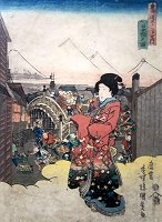 KUNISADA, View of Edo Nihonbashi
Station