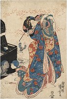 Kuniyoshi (1797 - 1861) "Beauty
and Children with Kite"