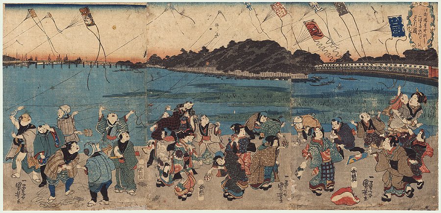 KUNIYOSHI, A View of Mitsumata and
Eitai Bridge Seen from Susaki, 1843 Series;
Famous Views of Edo