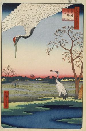HIROSHIGE, 100 Famous
                  Views of Edo (Minowa, Kanasugi and Mikawashima
                  villages)